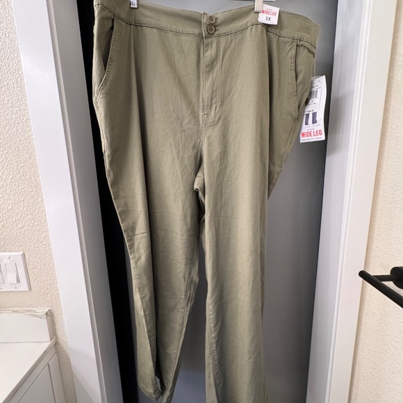 Nordstrom Celebrity Pink Hi-Rise Wide Leg Chino Pants 3X - Picture 2 of 3